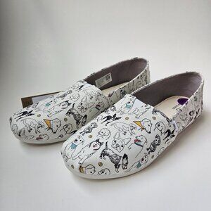 Toms Women's Belmont Office Dogs Print Shoe Size US 8.5 Girls Lightweight